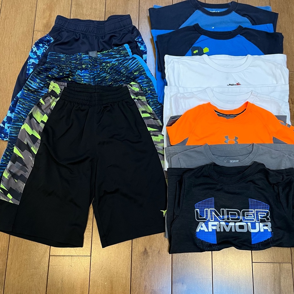 Lot of size 10 pieces of boys clothing size 8 - Under Armour, Gap, Champion, ON